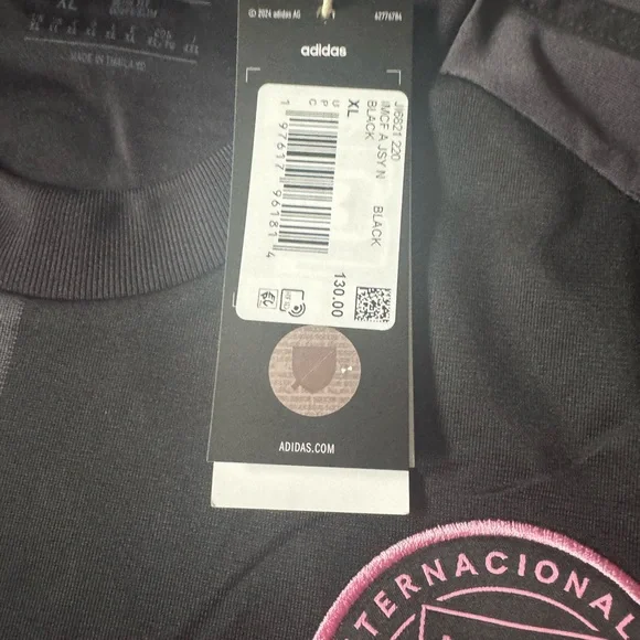 Adidas Black T-Shirt with Pink Emblem